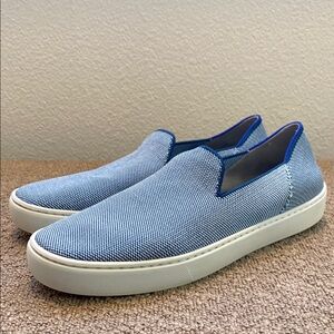Rothy's The Original Slip On Sneakers Loafers Shoes Womens Size 10 Coast Blue